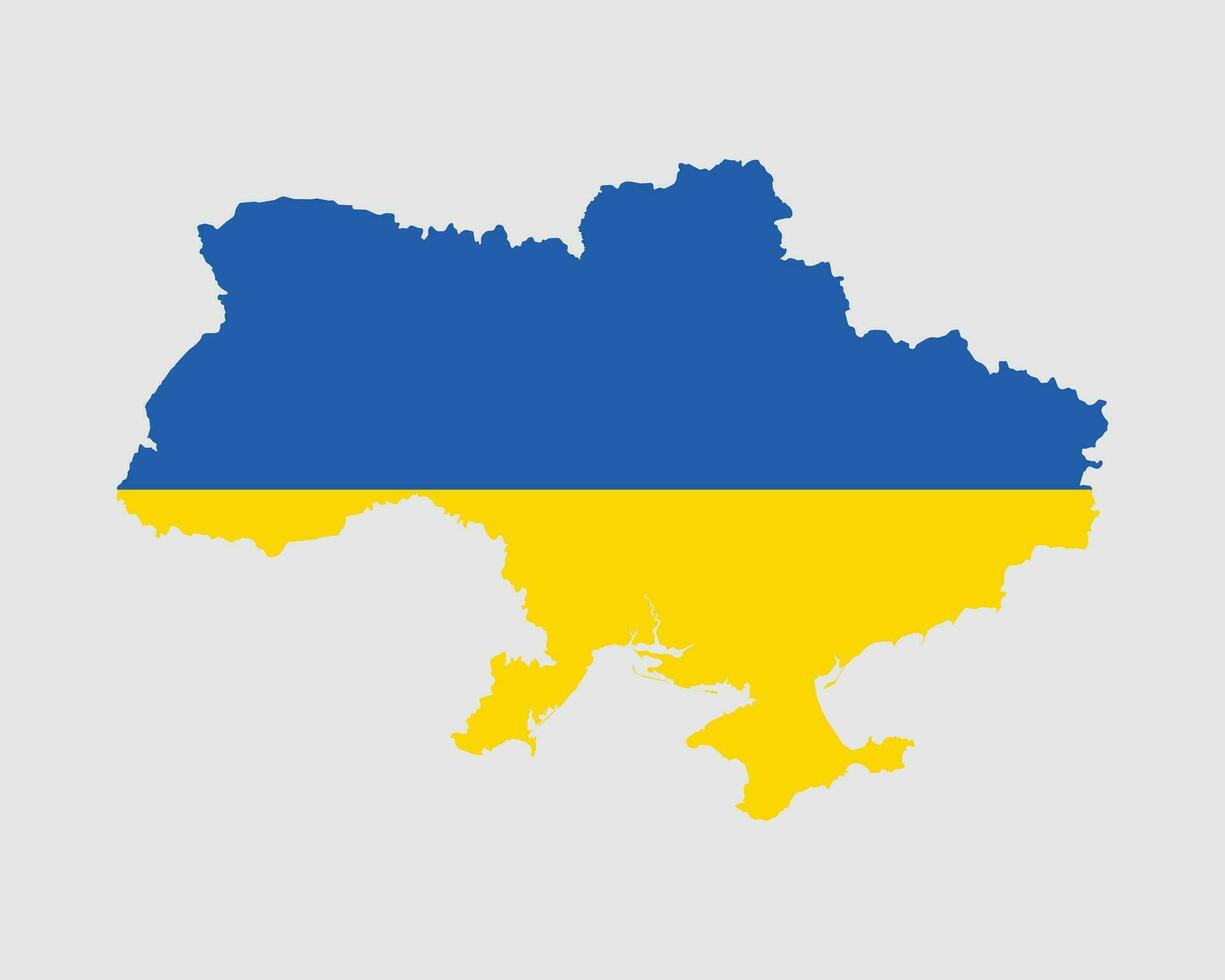 Ucrania bandera mapa. mapa de Ucrania con el ucranio país bandera. vector ilustración.
