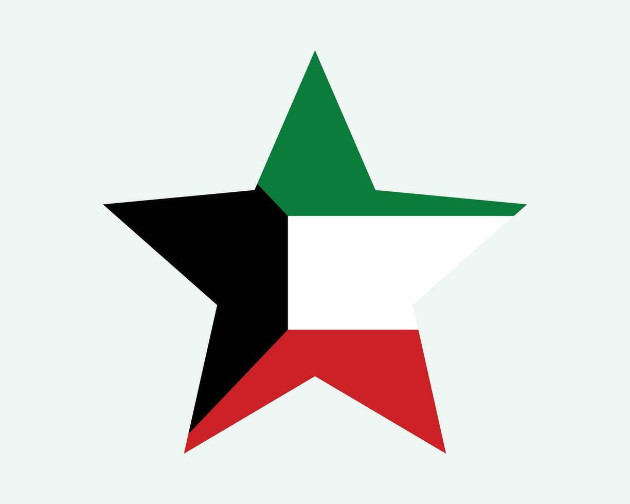 Kuwait estrella bandera vector