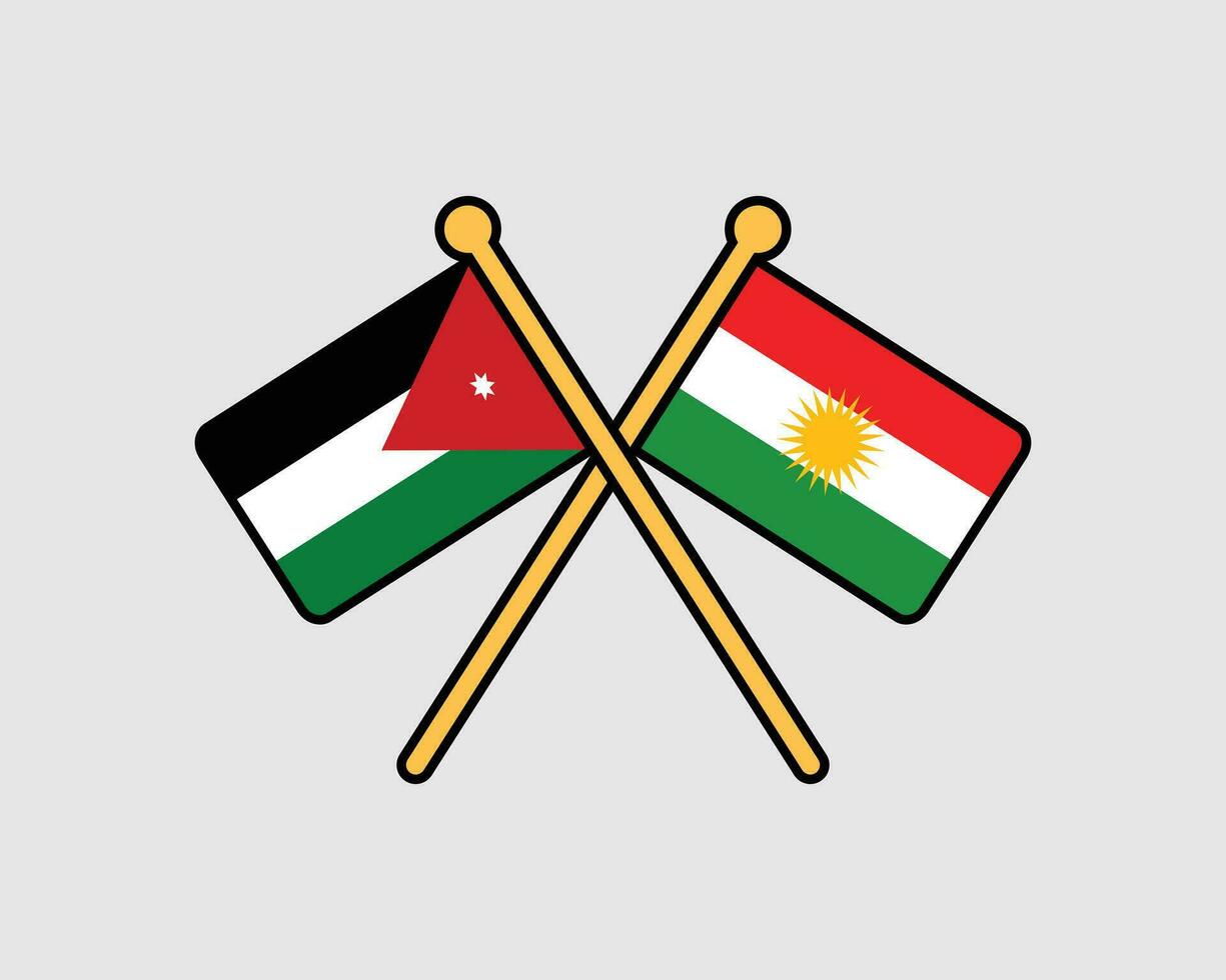 jordania y kurdo bandera vector