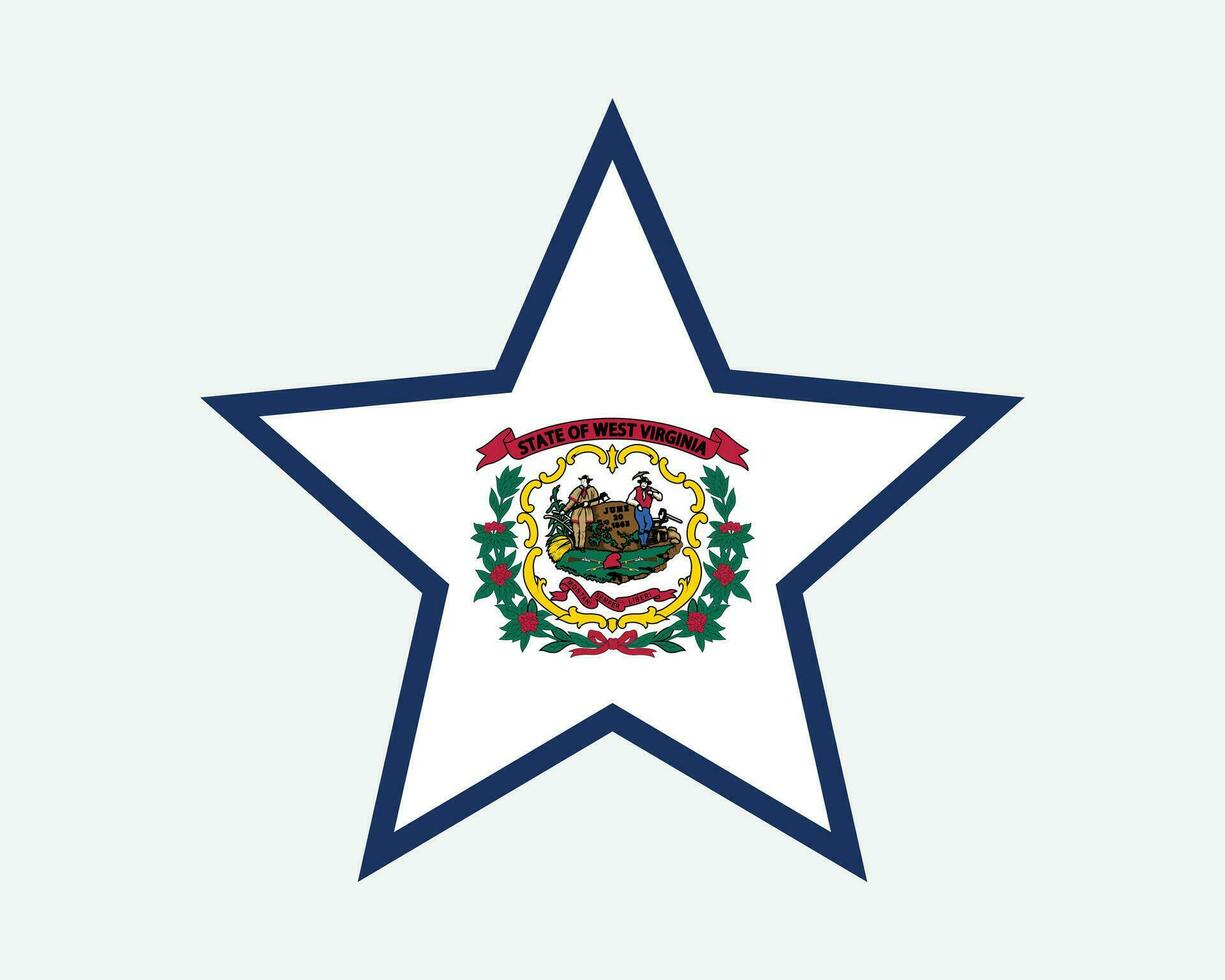 West Virginia USA Star Flag vector