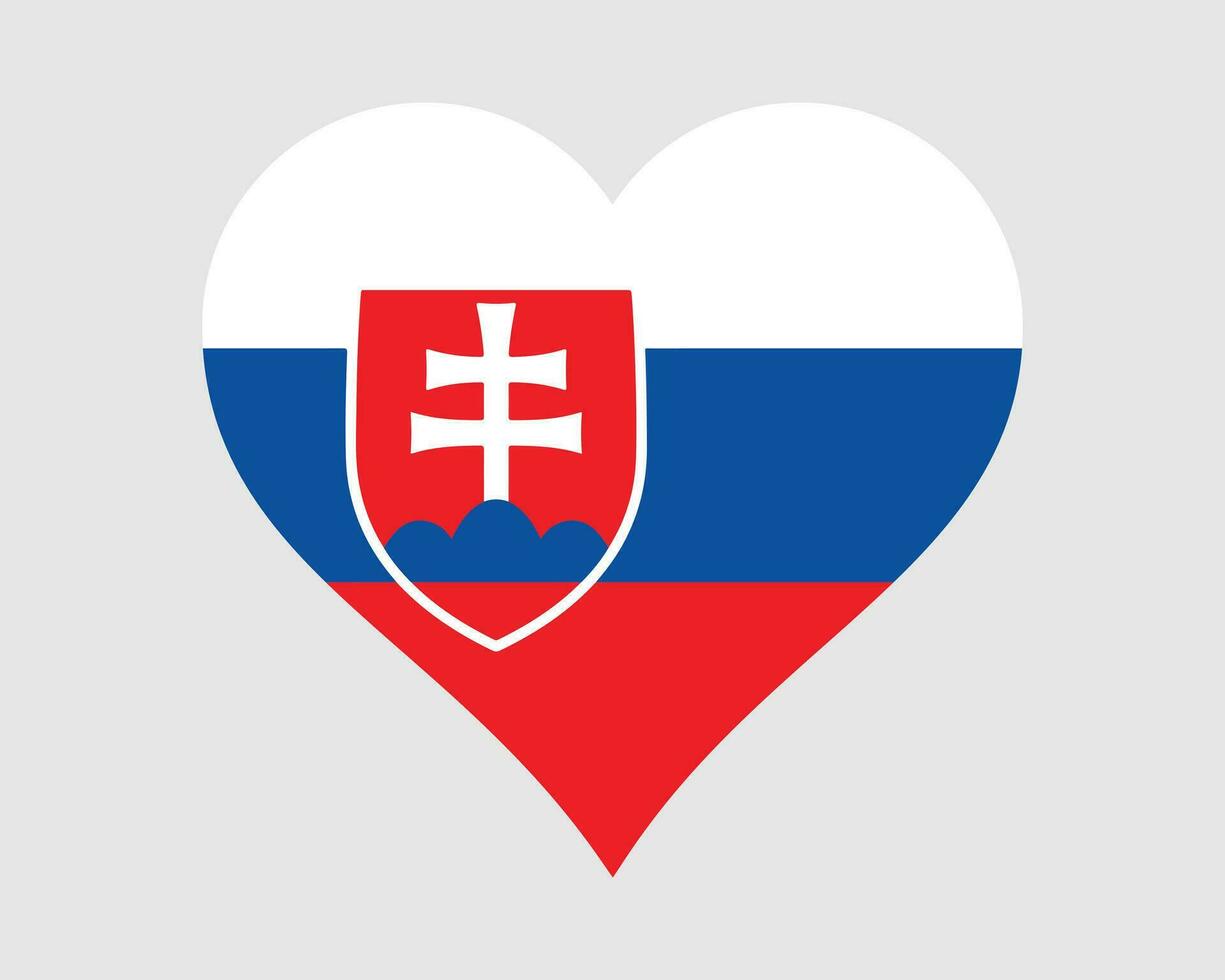 Slovakia Heart Flag. Slovak Love Shape Country Nation National Flag. Slovak Republic Banner Icon Sign Symbol. EPS Vector Illustration.