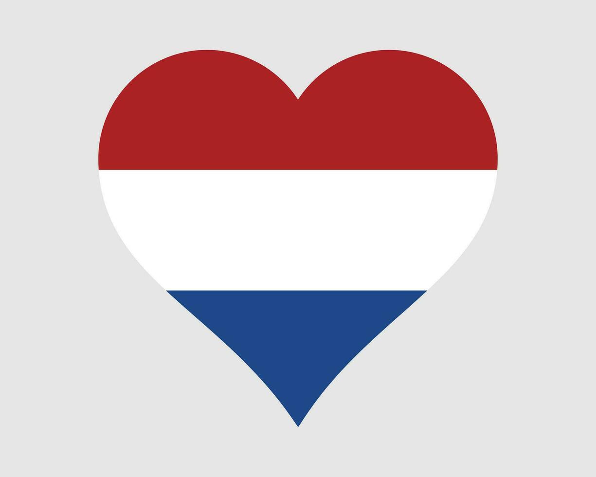 Netherlands Heart Flag. Dutch Love Shape Country Nation National Flag. Nederland Holland Banner Icon Sign Symbol. EPS Vector Illustration.
