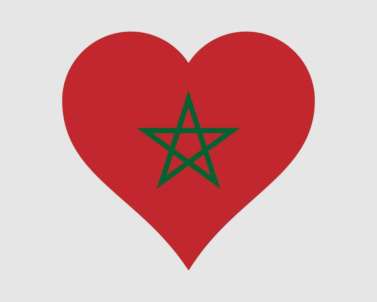 Marruecos corazón bandera. marroquí amor forma país nación nacional bandera. Reino de Marruecos bandera icono firmar símbolo. eps vector ilustración.