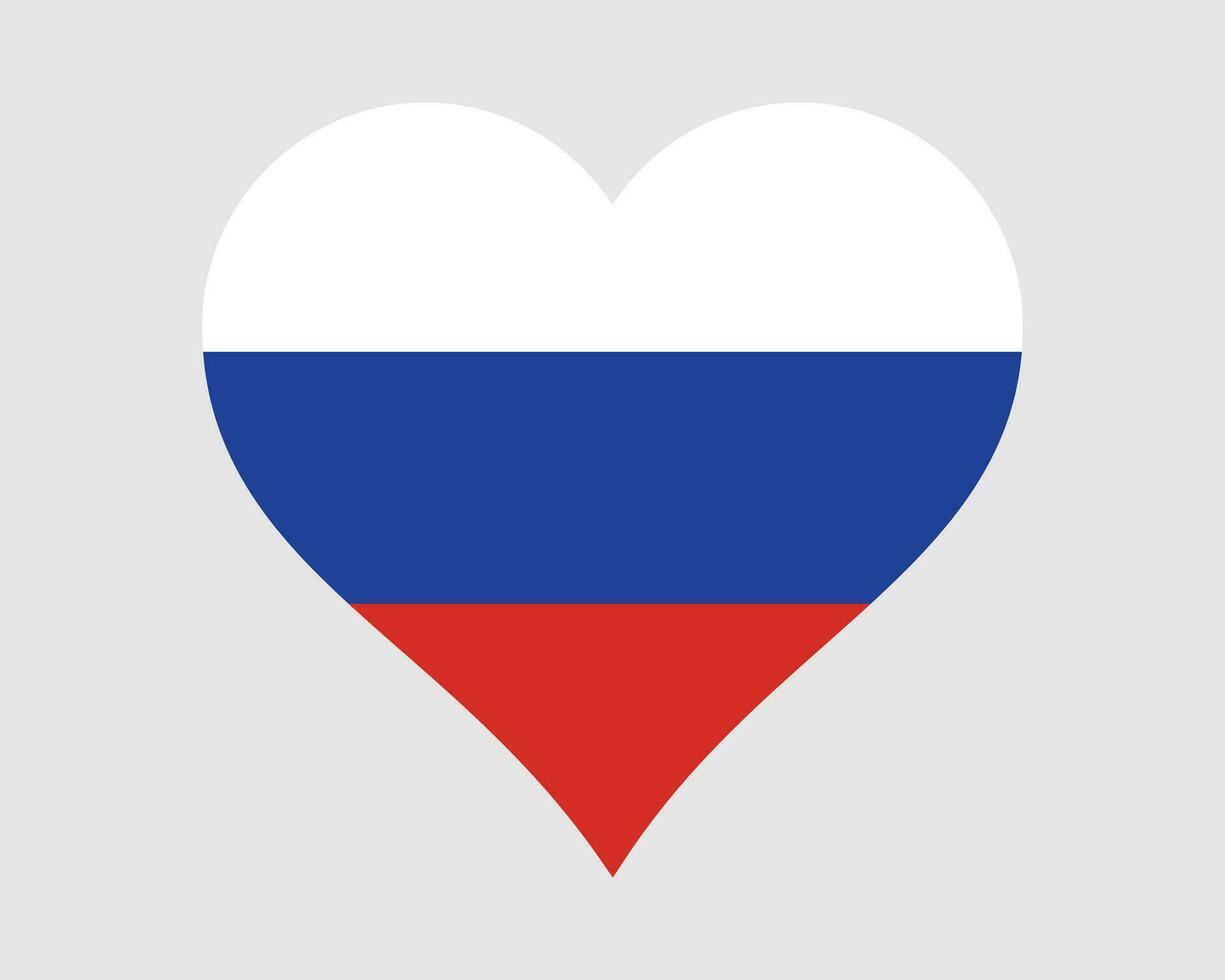 Russia Heart Flag. Russian Love Shape Country Nation National Flag. Russian Federation Banner Icon Sign Symbol. EPS Vector Illustration.