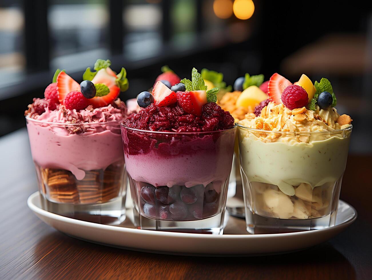 photography of bowl smoothies in cafe made with photo