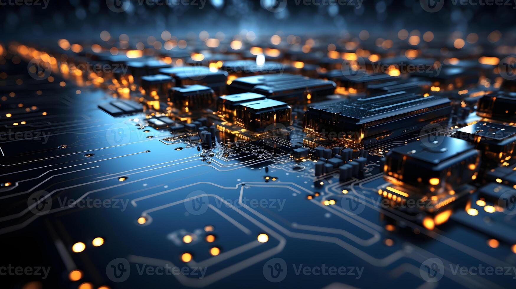 technology futuristic Network connection concept with connecting glowing dots and lines circuit background . photo