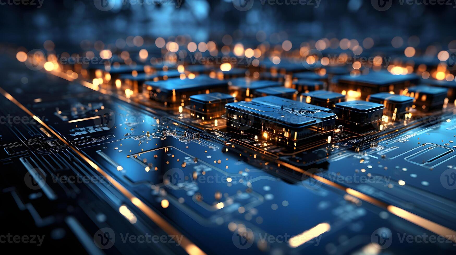 technology futuristic Network connection concept with connecting glowing dots and lines circuit background . photo