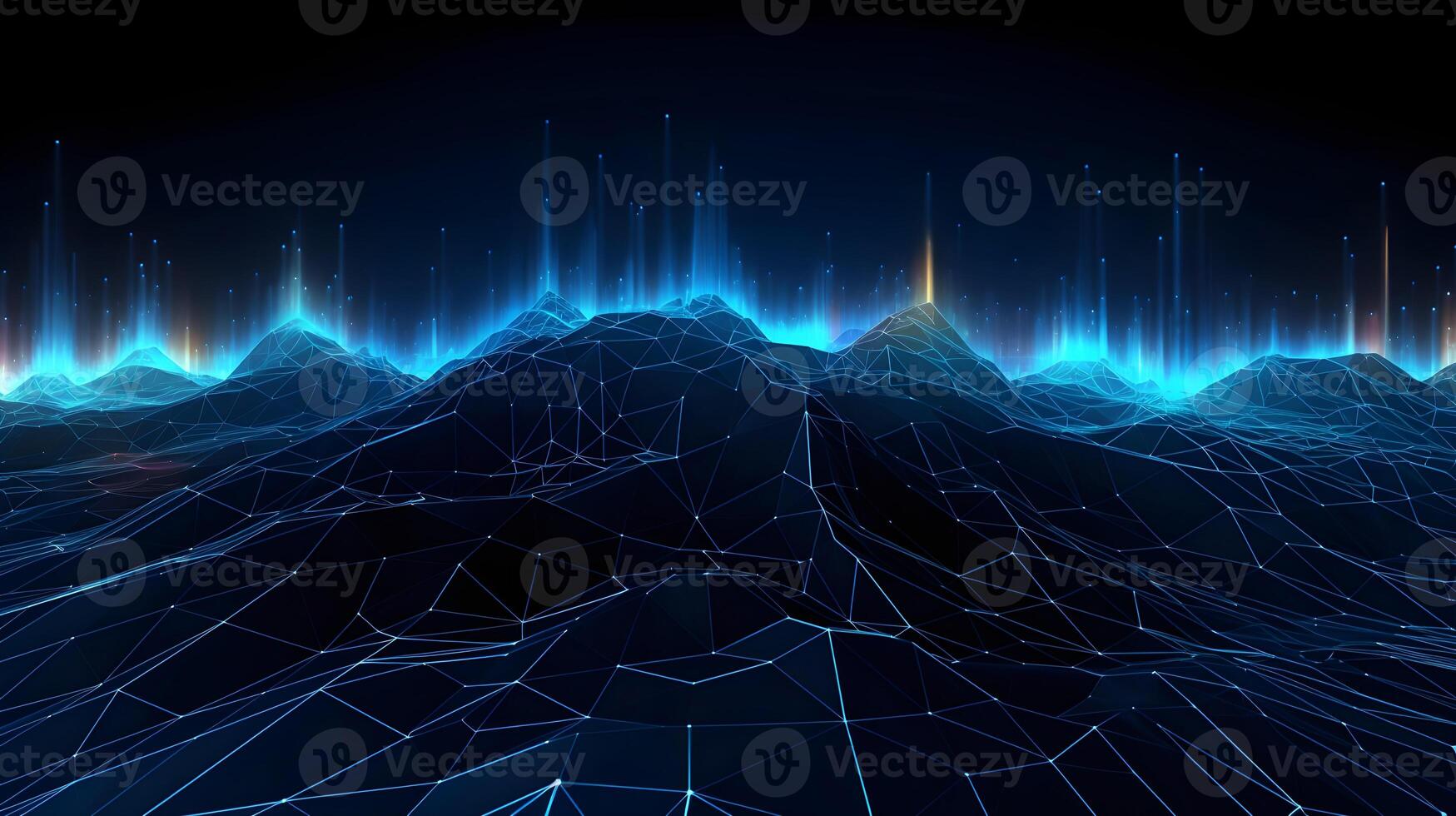 technology futuristic Network connection concept with connecting glowing dots and lines circuit background . photo