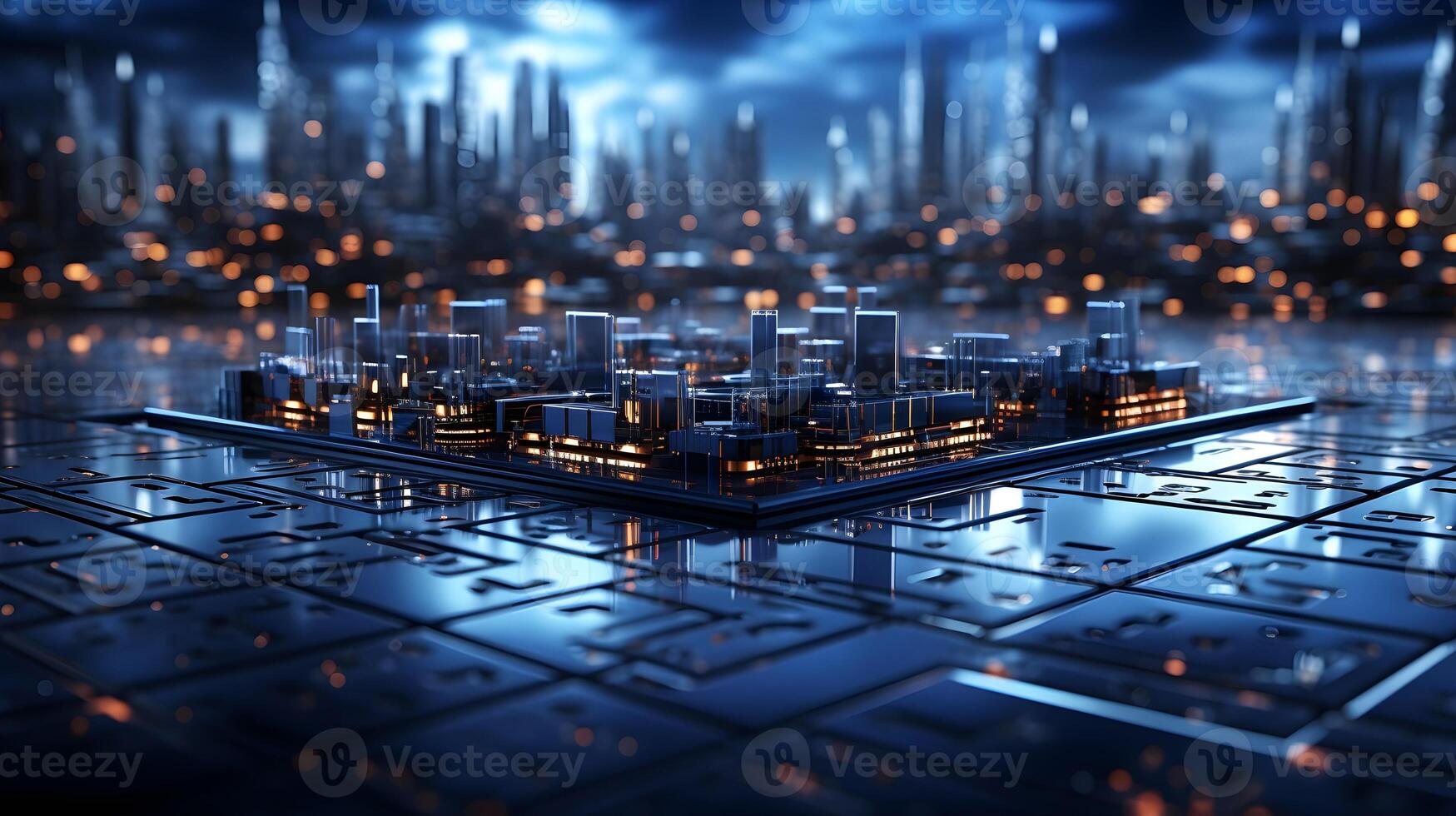technology futuristic Network connection concept with connecting glowing dots and lines circuit background . photo