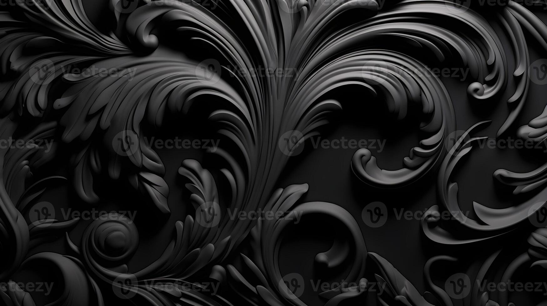 black luxury abstract background with lines and waves golden elegant texture backdrop generative Ai. photo