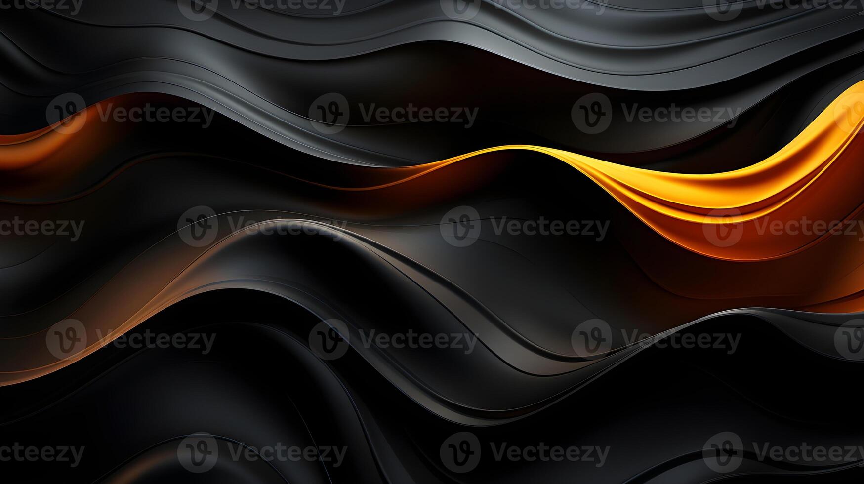 black luxury abstract background with lines and waves golden elegant texture backdrop . photo