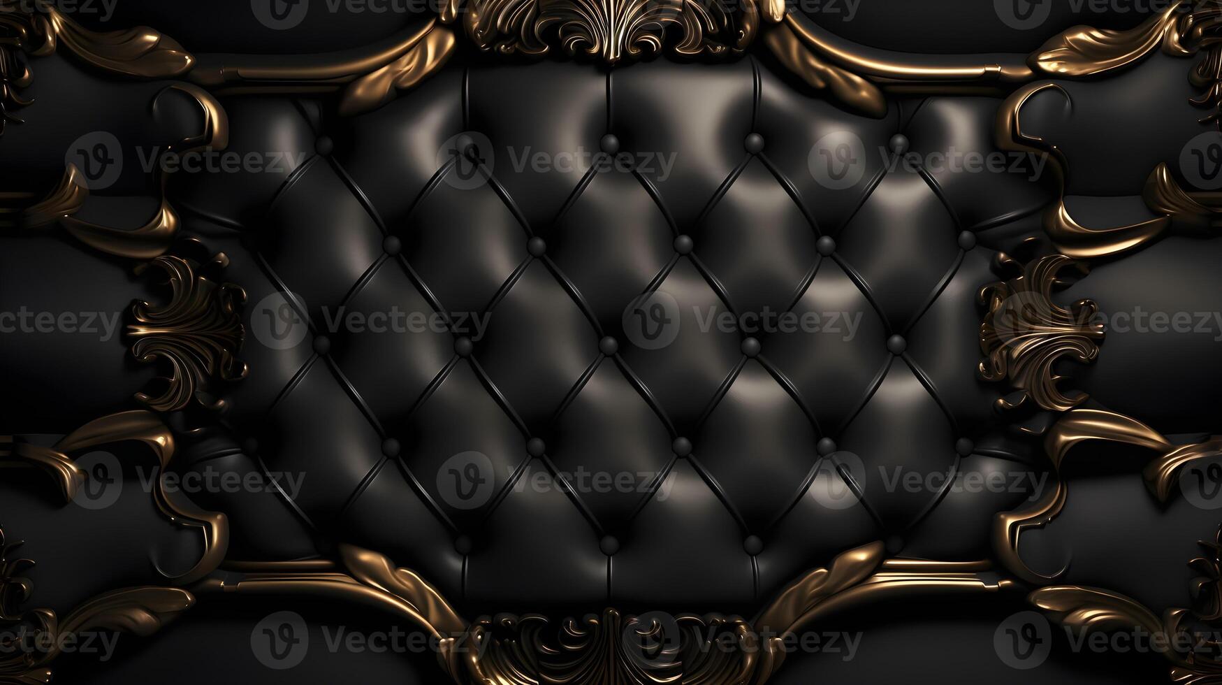 black luxury abstract background with lines and waves golden elegant texture backdrop generative Ai. photo