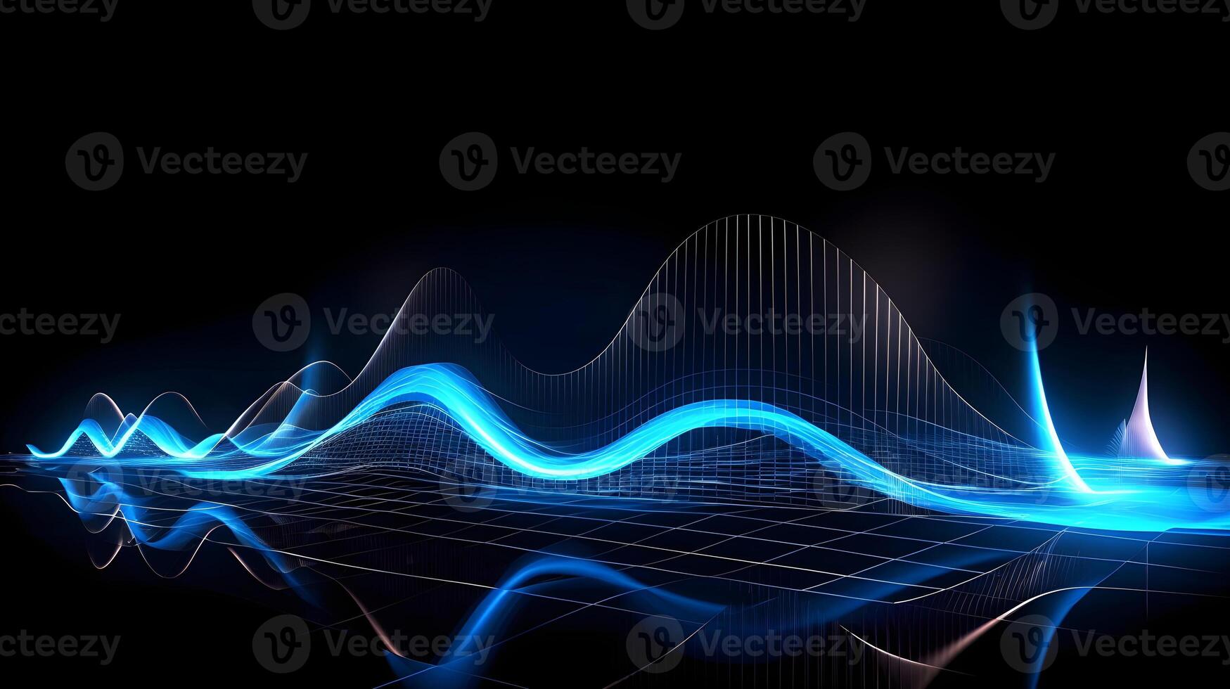 technology futuristic Network connection concept with connecting glowing dots and lines circuit background generative Ai. photo