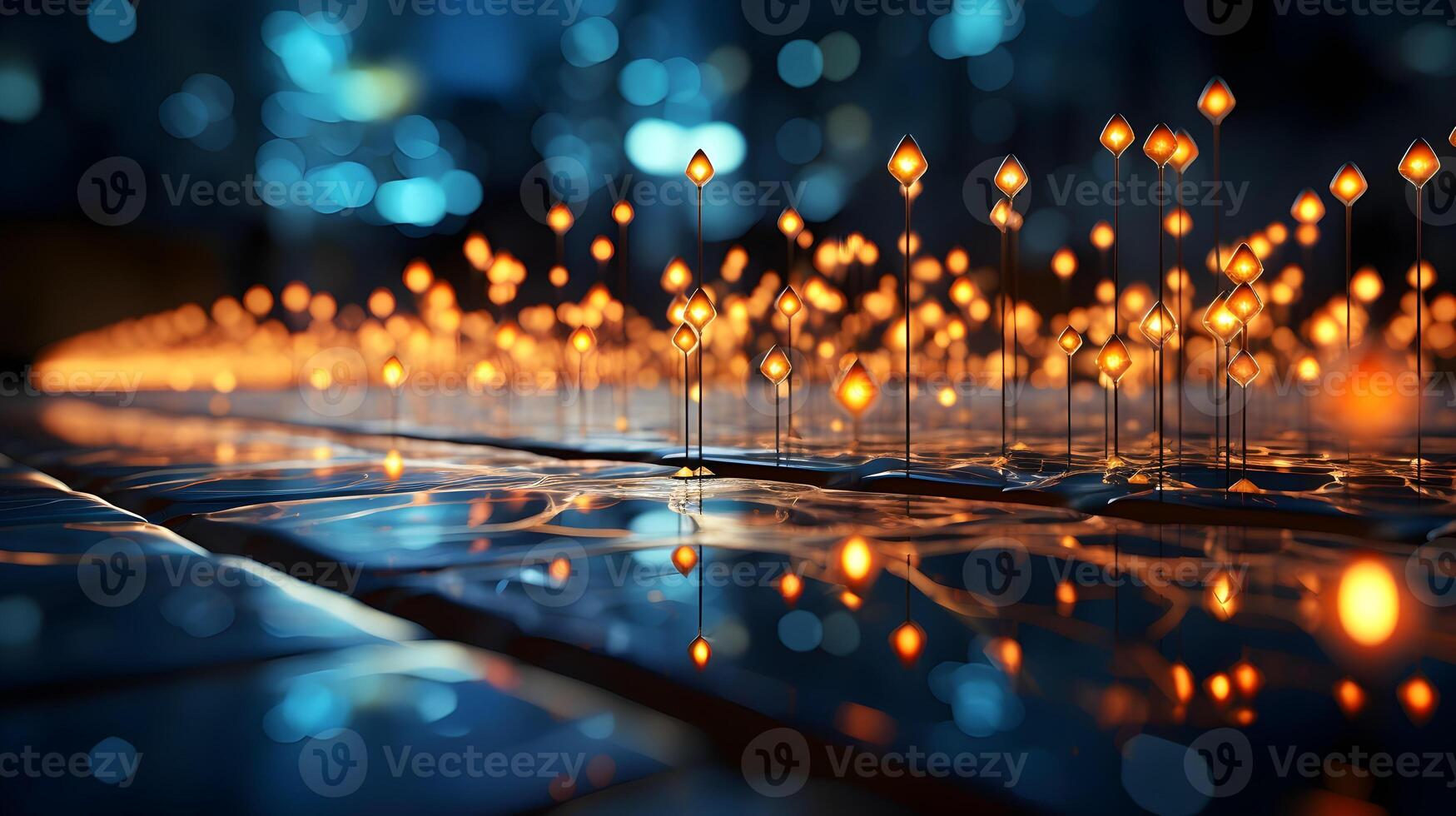technology futuristic Network connection concept with connecting glowing dots and lines circuit background . photo