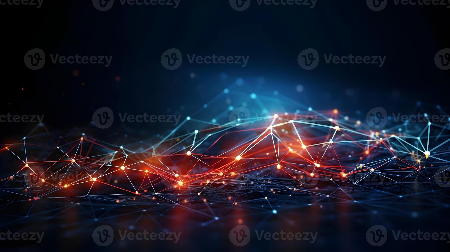 technology futuristic Network connection concept with connecting glowing dots and lines circuit background . photo