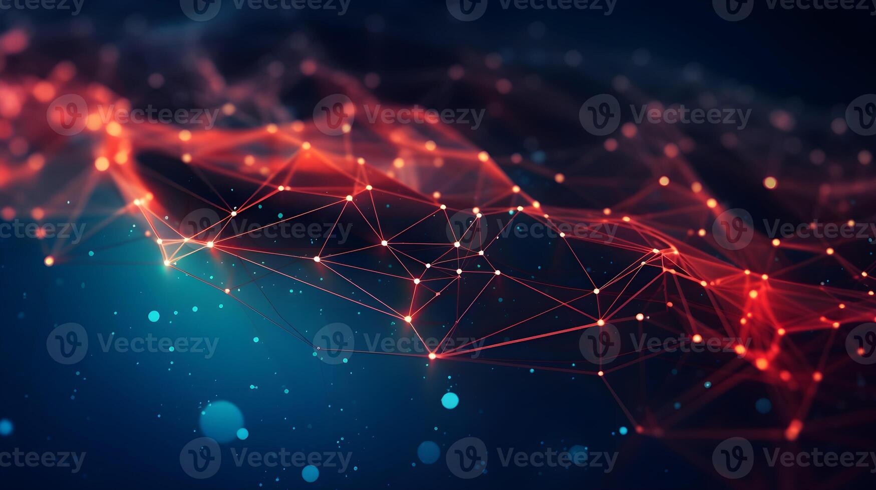 technology futuristic Network connection concept with connecting glowing dots and lines circuit background . photo