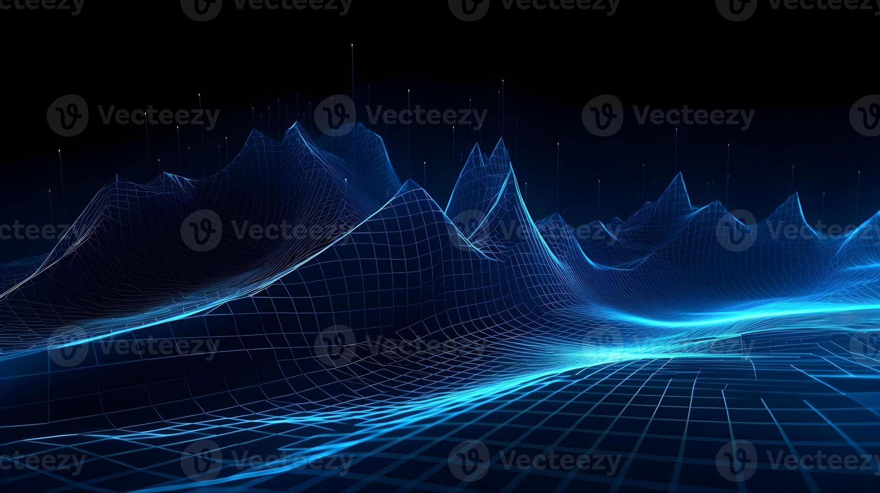 abstract technology background with circuit board and blue lights digital communication line concept graphic, hardware computer tech integrated energy design information internet . photo