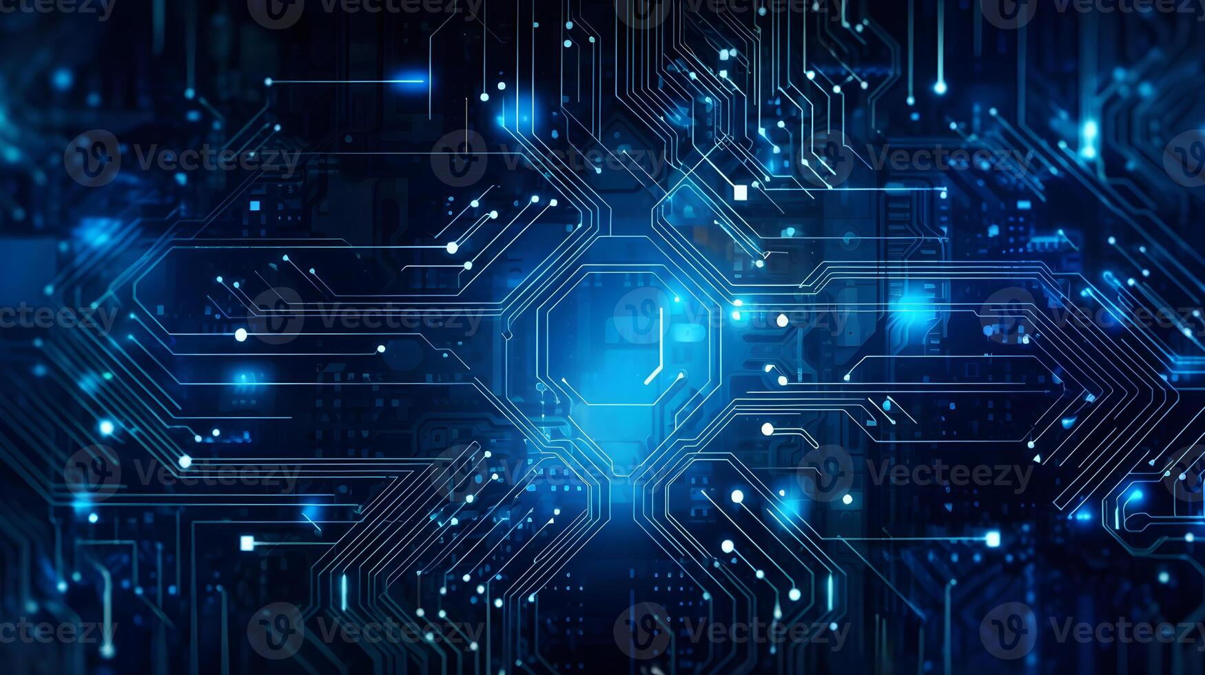 technology futuristic Network connection concept with connecting glowing dots and lines circuit background . photo