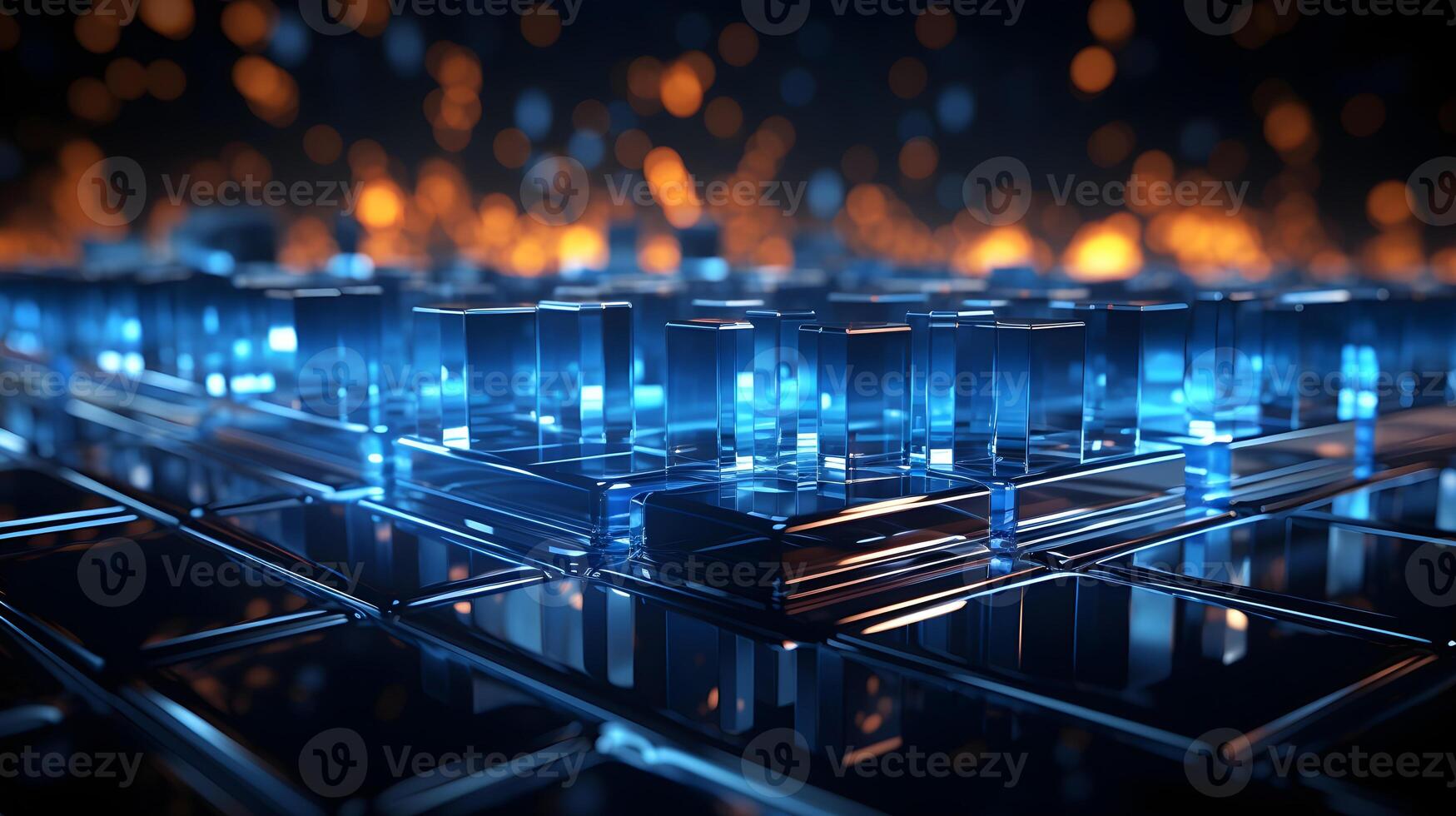 technology futuristic Network connection concept with connecting glowing dots and lines circuit background . photo