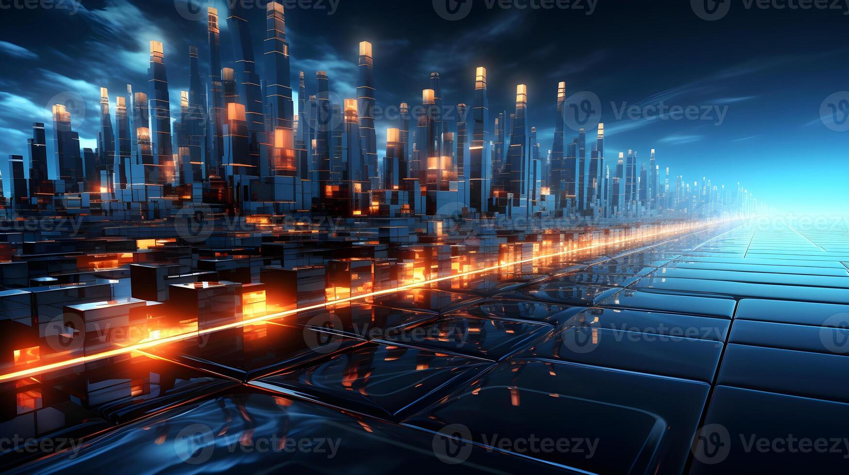 technology futuristic Network connection concept with connecting glowing dots and lines circuit background . photo