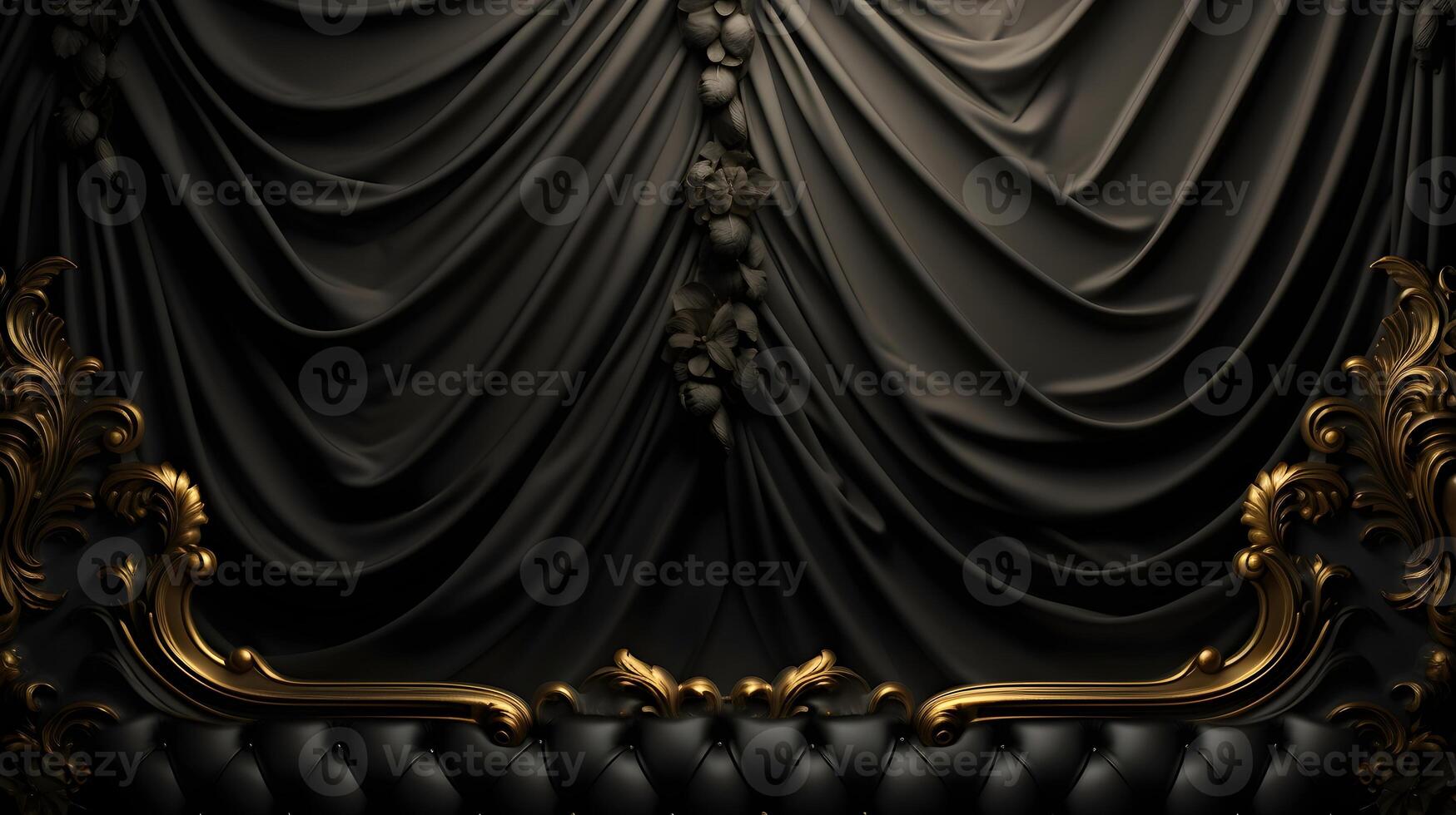 black luxury abstract background with lines and waves golden elegant texture backdrop . photo