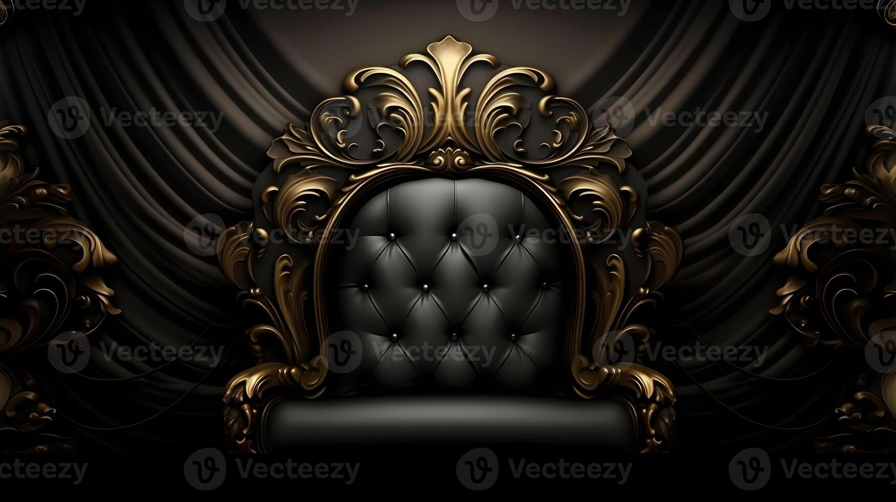 black luxury abstract background with lines and waves golden elegant texture backdrop . photo