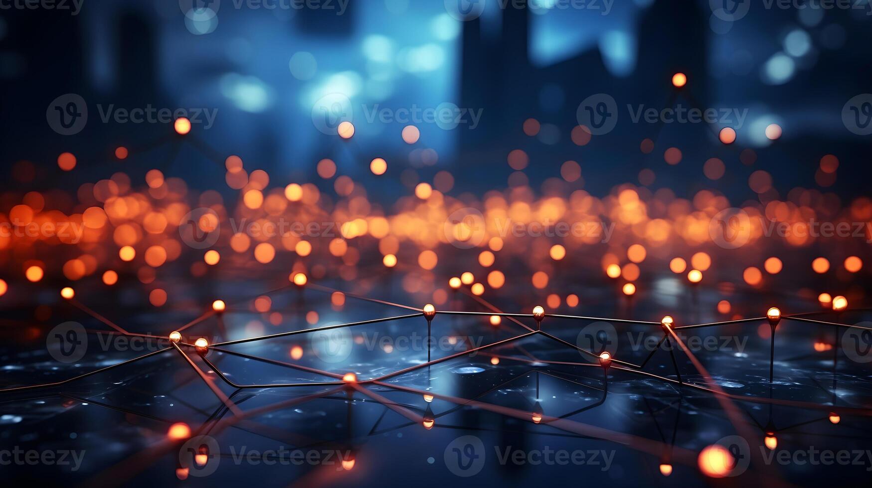technology futuristic Network connection concept with connecting glowing dots and lines circuit background . photo