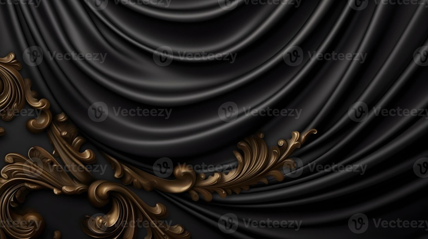 black luxury abstract background with lines and waves golden elegant texture backdrop . photo
