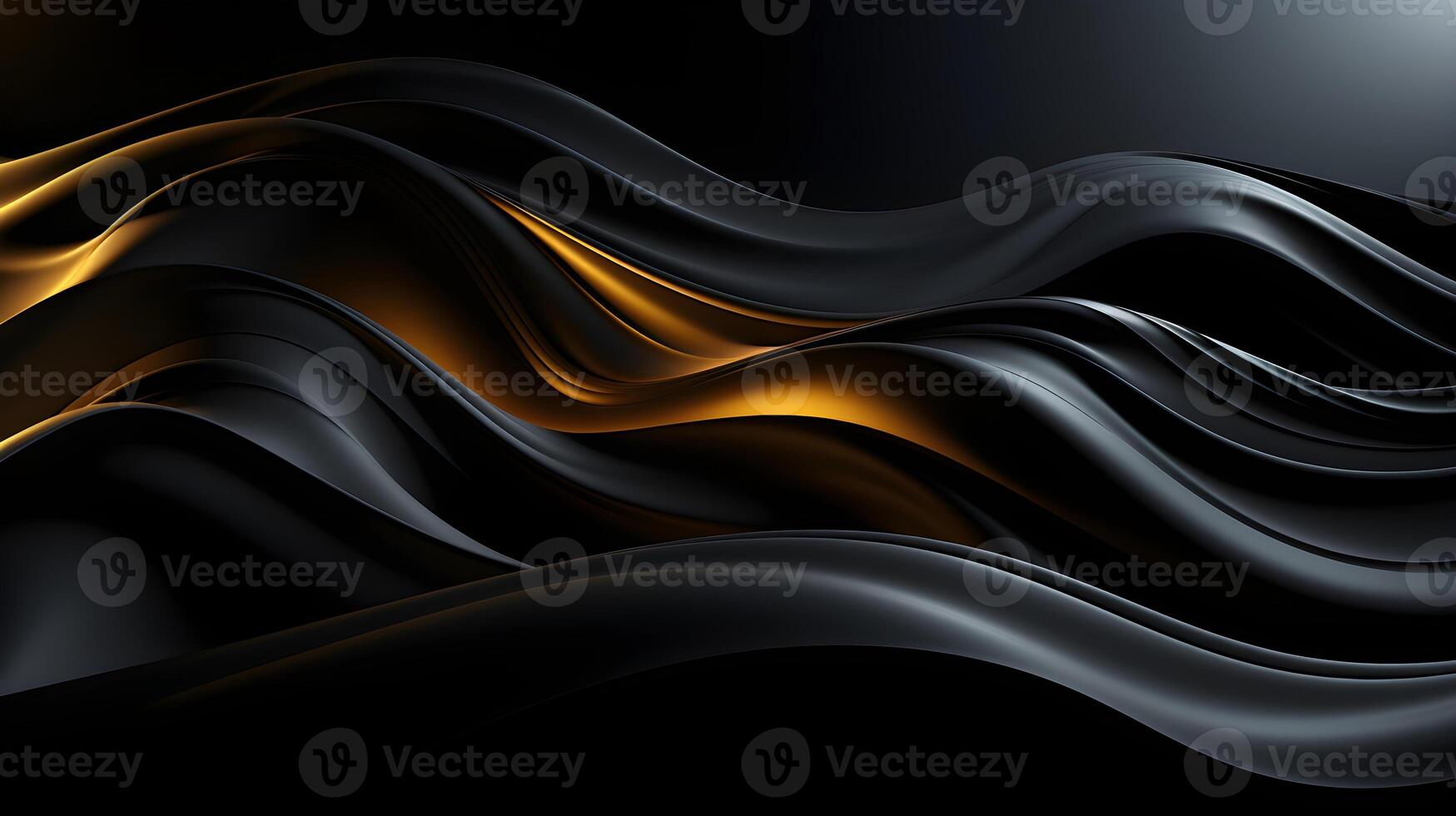 black luxury abstract background with lines and waves golden elegant texture backdrop . photo