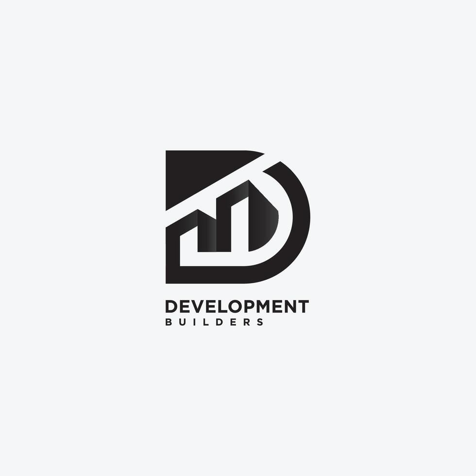 D latter building logo vector