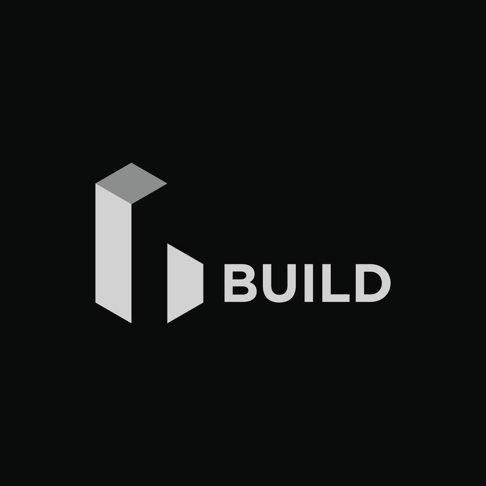 B latter building logo and icon vector