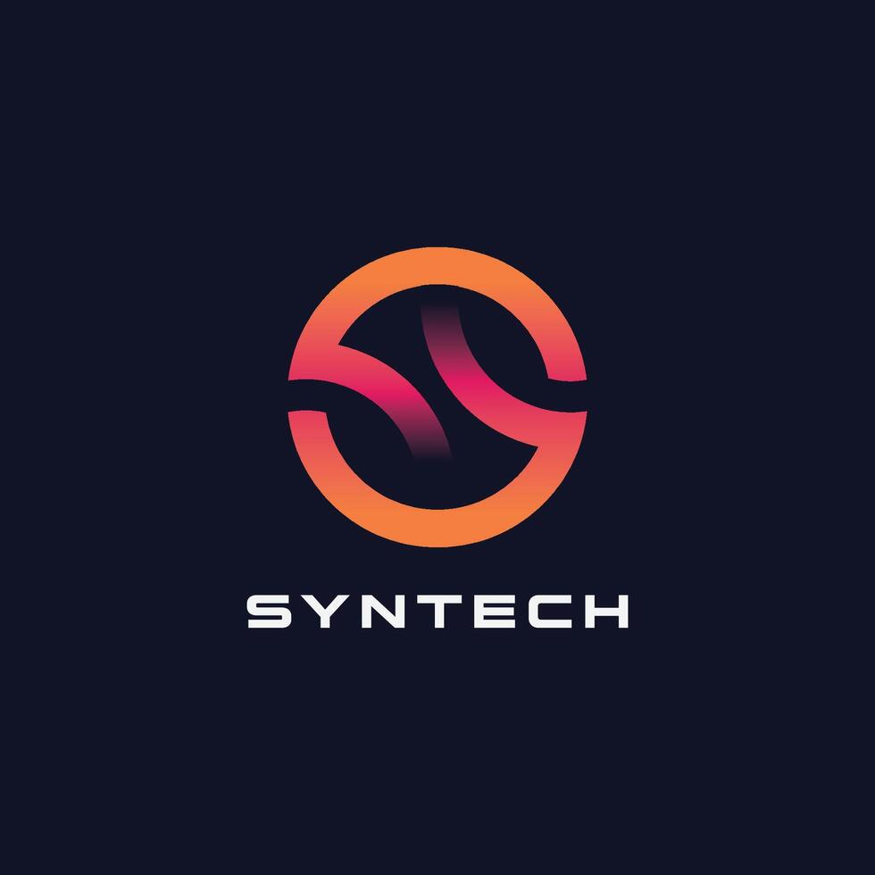 S latter tech logo and icon vector