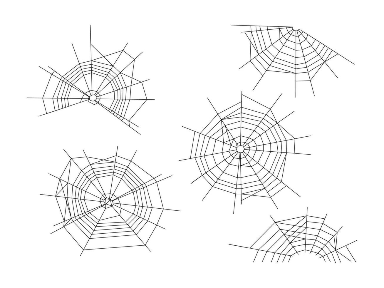 Spider web set of Halloween elements vector illustration