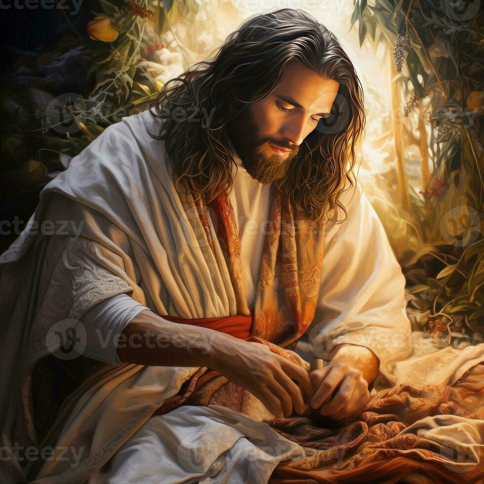 Divine Mercy of Jesus God of Christian handsome Jesus photo