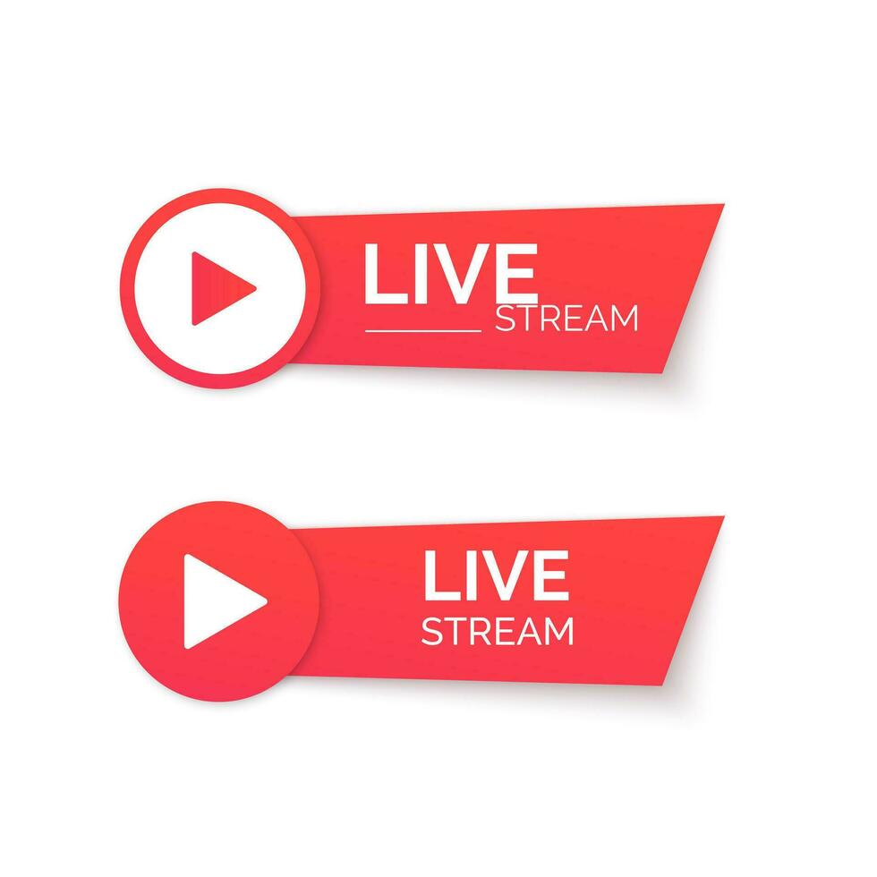 Live stream red icon. Online streaming Banner. Vector