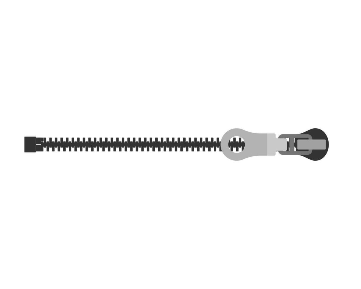 Zipper. Closed zip in flat style. Vector illustration isolated on white background