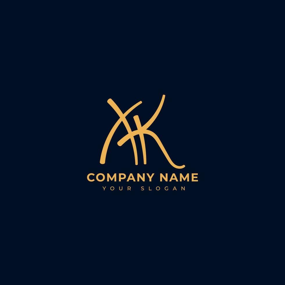 Ak Initial signature logo vector design