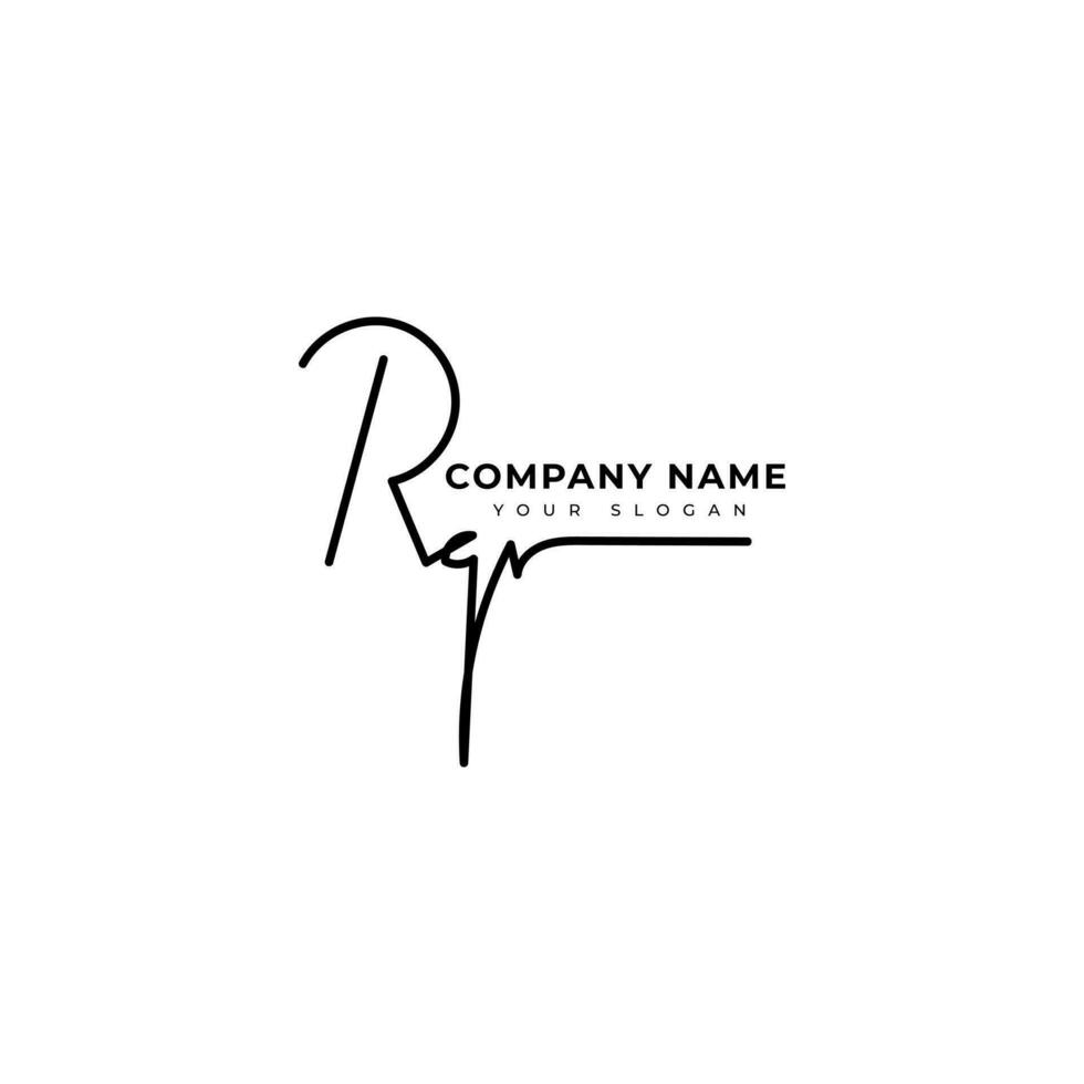 Rq Initial signature logo vector design