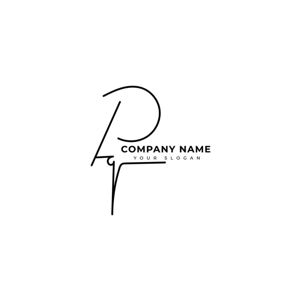 Pq Initial signature logo vector design