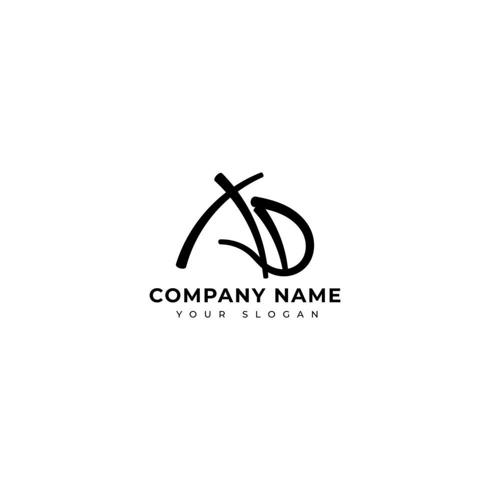 Ad Initial signature logo vector design