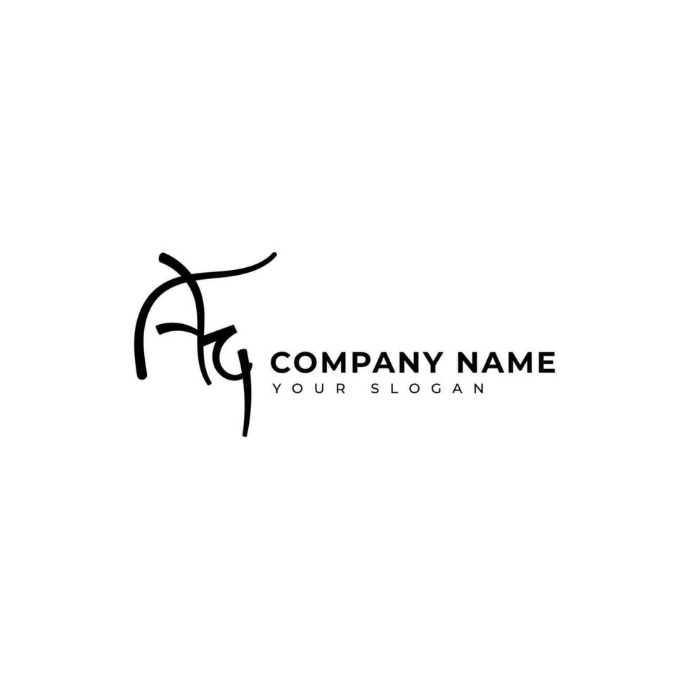 Aq Initial signature logo vector design