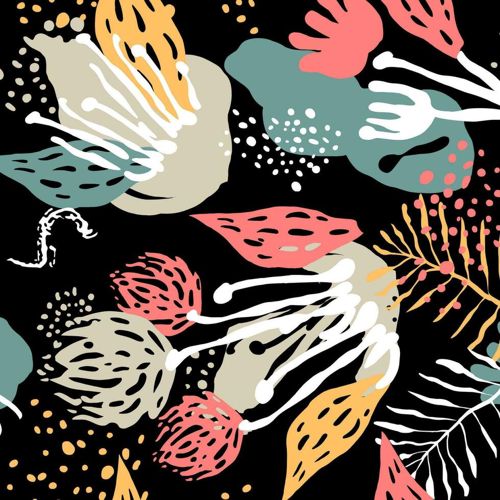 floral abstract pattern suitable for textile and printing needs vector