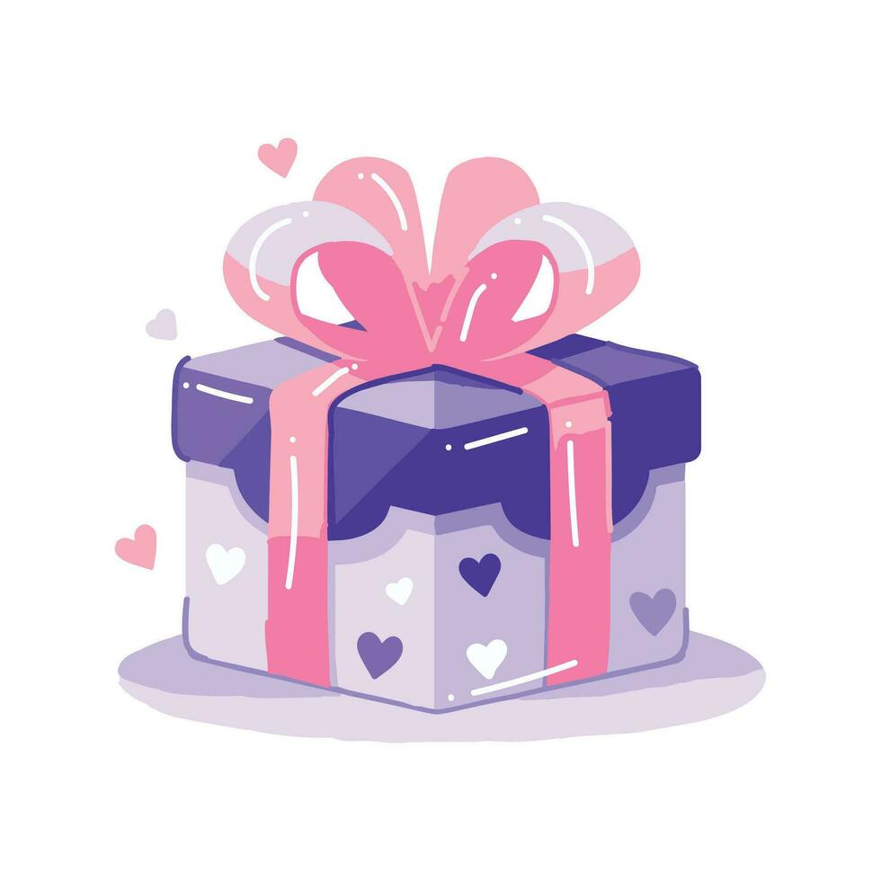 Hand Drawn christmas gift box in flat style vector