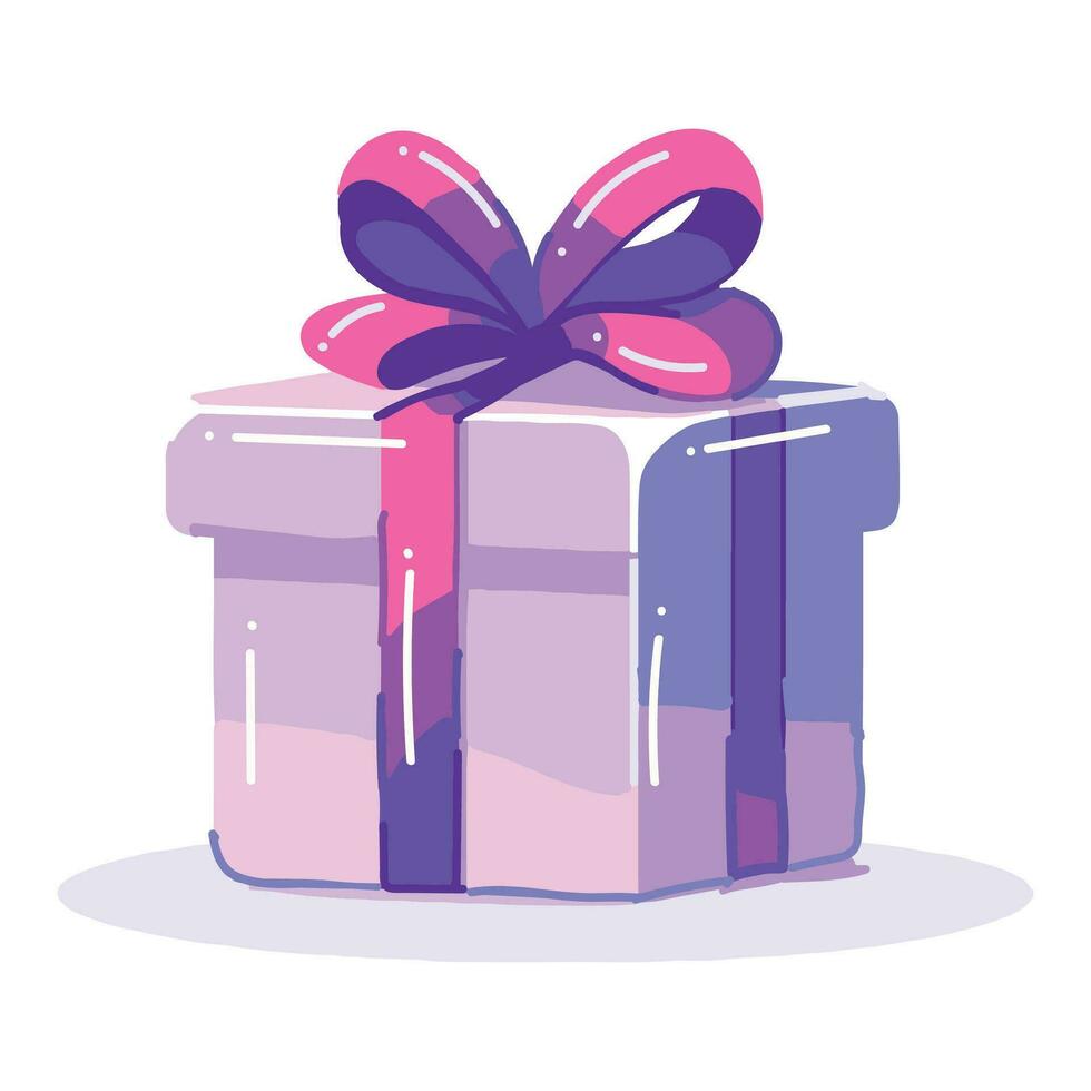 Hand Drawn christmas gift box in flat style vector