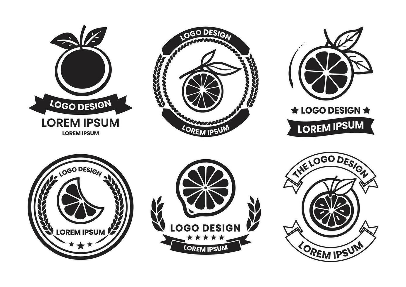 lemon logo in flat line art style vector