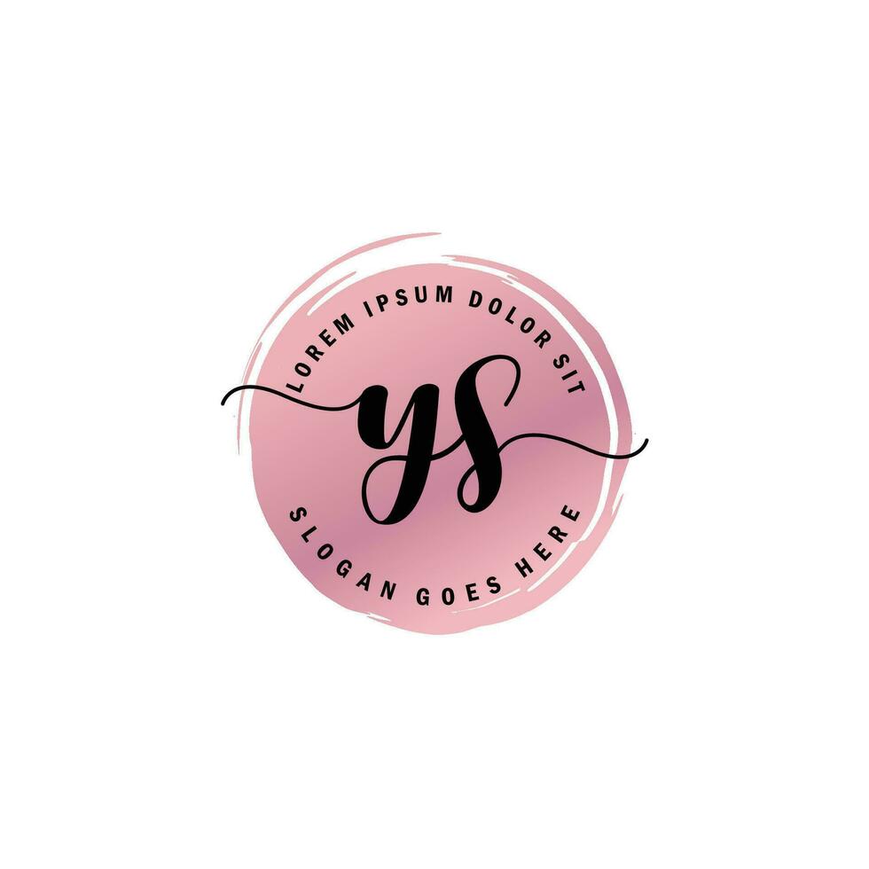 YS Initial Letter handwriting logo with circle brush template vector