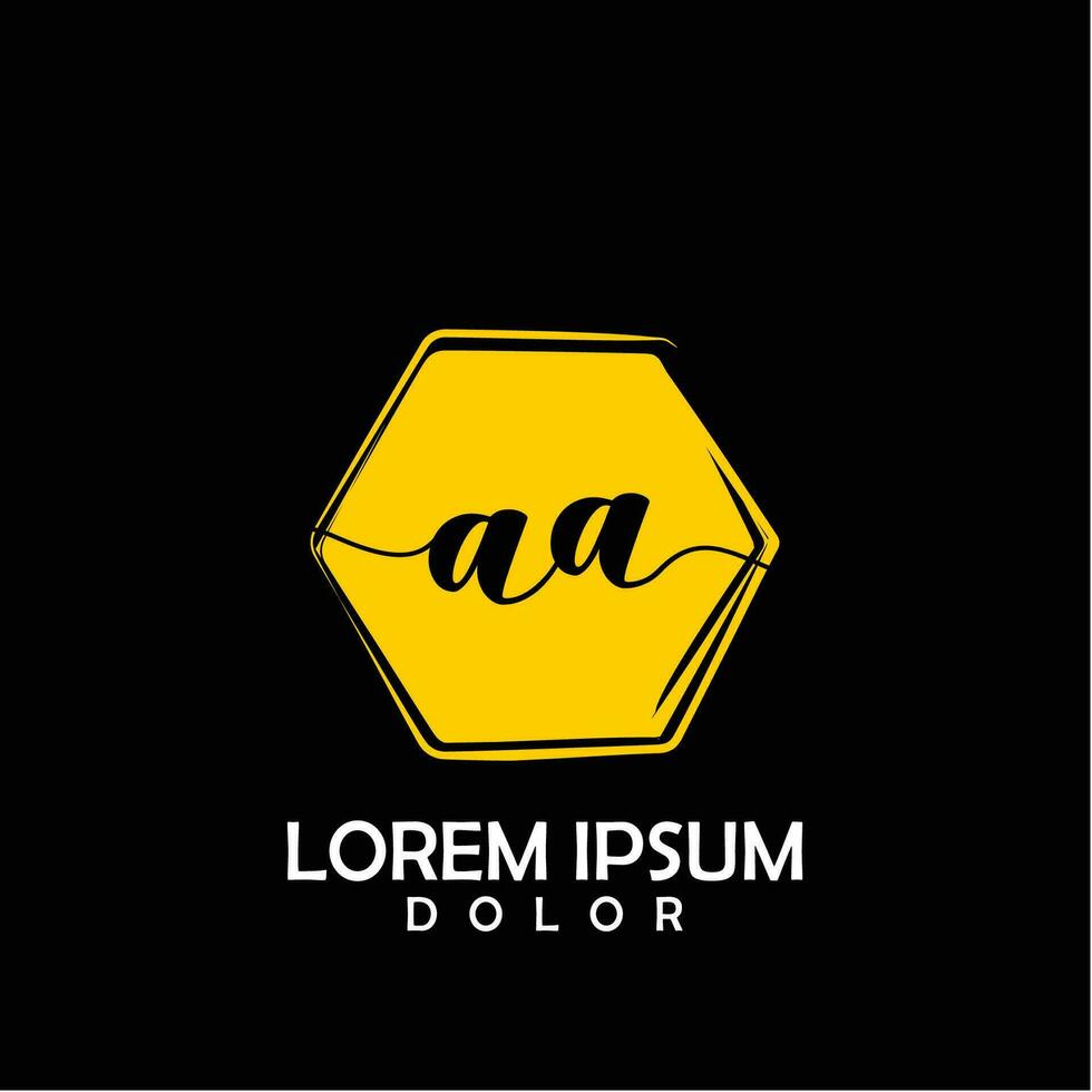 AA Initial Letter handwriting logo with circle brush template vector