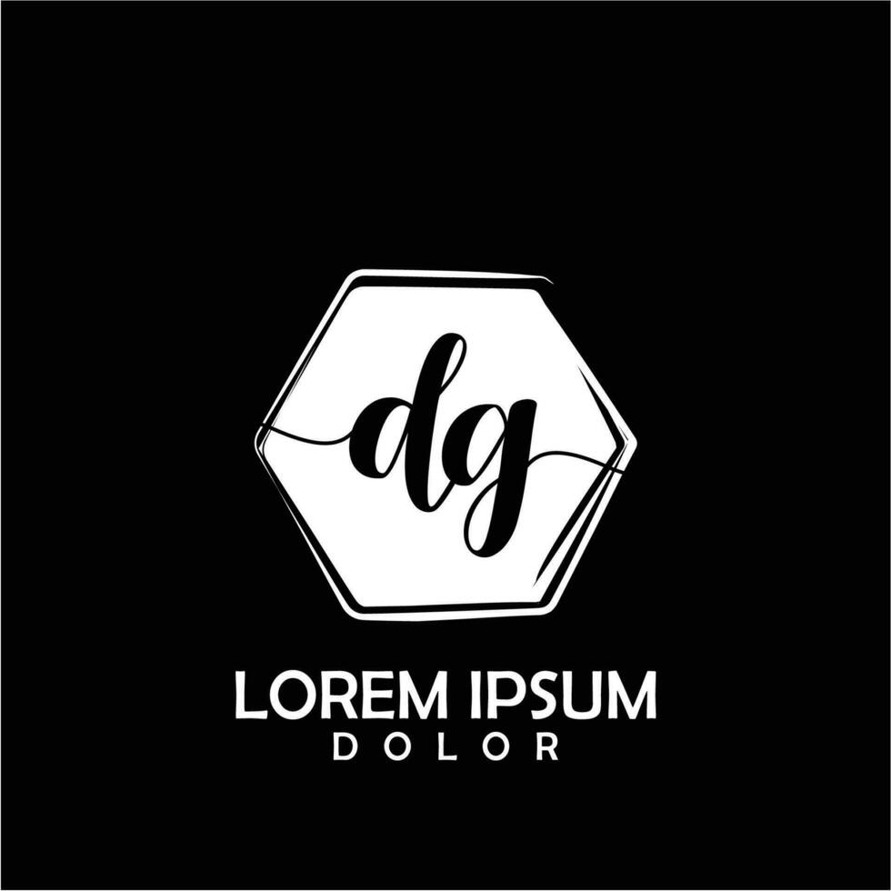 DG Initial Letter handwriting logo with circle brush template vector