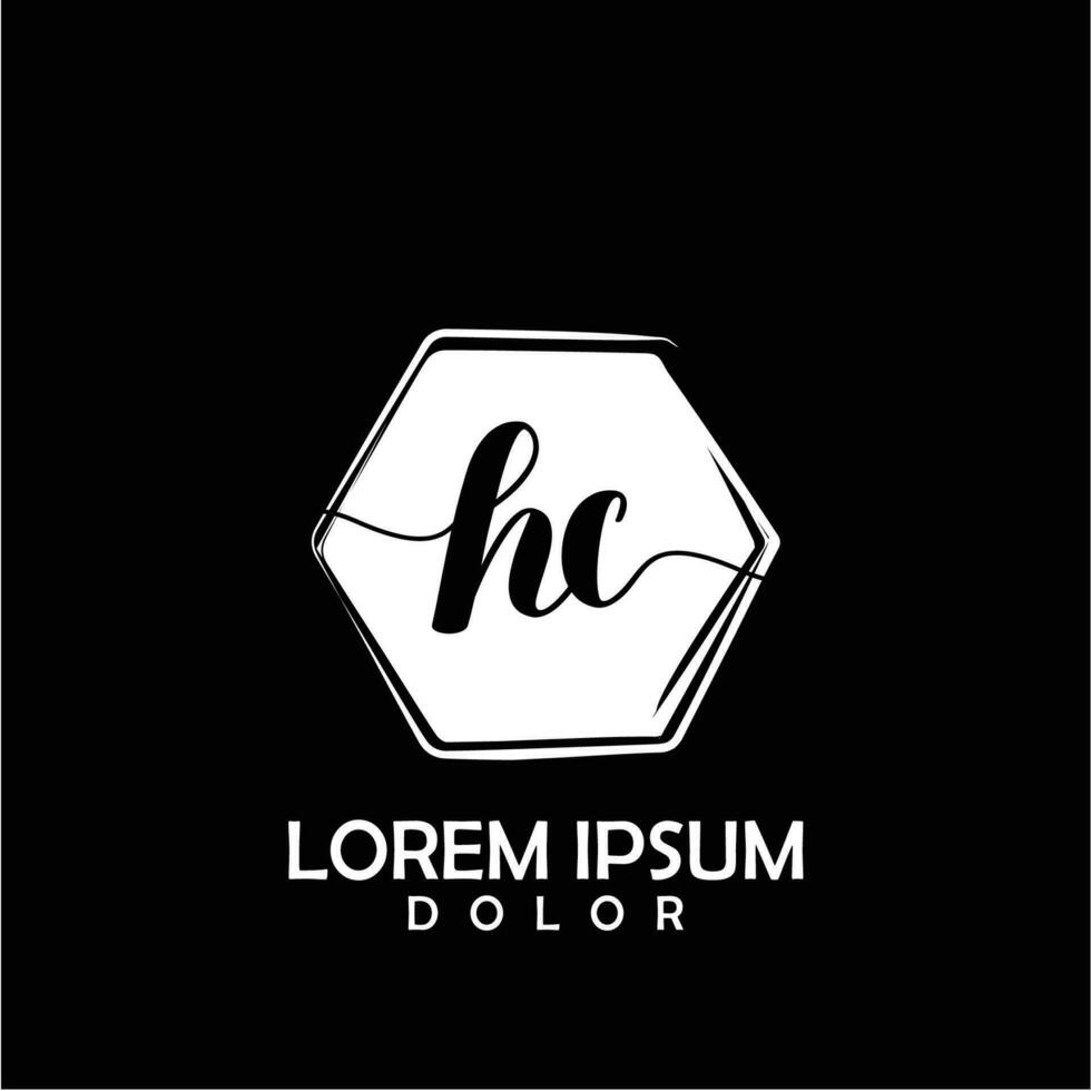 HC Initial Letter handwriting logo with circle brush template vector