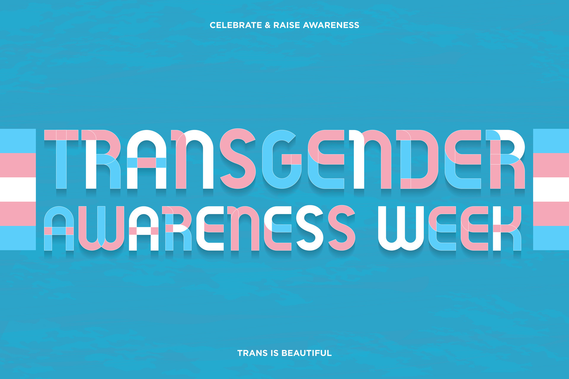 Transgender Awareness Week Typographic Banner on textured background